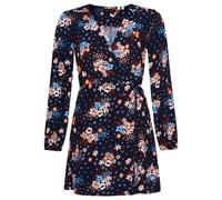 Women's short printed wrap dress Superdry Bleu XS