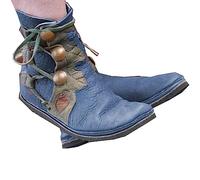 Women's Short Riding Boots - Medieval PU Leather Steampunk Boots - Ross Ankle Boots, Victorian Renaissance Cosplay Boots - Vintage Embroidery Western Cowboy Boots Shoes for Cosplay (43)
