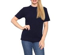 Womens Short Sleeve Cable Knit Sweater Crew Neck Smooth Knit Shirt Ladies Winter Fashion Stretch Fit Jumper Top Casual Wear Sweater Knitwear Basic Top Navy UK 12
