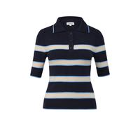 Women's Short Sleeve Striped Knit Polo Top s.Oliver Bleu 40