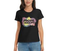 Women's Short Sleeve Summer Cotton Imagine Logo Print Tee T Shirts Crew Neck Dragons T-Shirt Tops Band Tshirt for Women Big Teen Girl Fans Merch Clothes Gift
