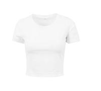 Build Your Brand Women's Ladies Cropped Tee T Shirt, White, M UK