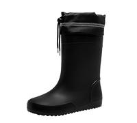 Womens Short Wellies Waterproof Boots Ladies Garden Shoes Road Wolf Boots Men's Mid Calf Flat Sole Fashion Rain Season Reinforced Rain Rubber Sole Cowboy Men (Black,7.5)