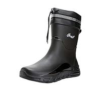 Womens Short Wellies Waterproof Boots Women Gardening Shoes Girls Mad Scientist Boots Men Rain Slip Casual Shoes Short On Water Ankle Outdoor Fashion Men's Casual Rain Over (Black,7)