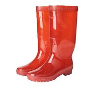 Womens Short Wellies Waterproof Boots Women Gardening Shoes Over The Shoe Rain Boots for Men Men's Tall Rain Shoes Long Water Quick Drying Without Mesh Red Tea Color Mens Wide (Red,5.5)