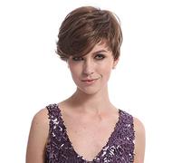 Women's Short Wig with Bangs, Heat-Resistant Synthetic Fluffy Breathable Short Curly Hair, Suitable for Daily Party Cosplay wear Brown,11in (Brown 11in)