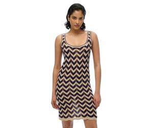 Women's short zigzag knit dress Superdry Bleu M
