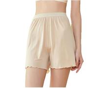 Women's Shorts 100% Mulberry Silk Boxer Briefs Underwear Breathable Boyshorts Panties Soft Loose Sleep Underpants