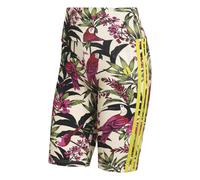 adidas Women's x FARM RIO BIKE SHORTS, Crystal Linen/semi lucid fuchsia/unity lime, S