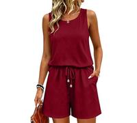 womens shorts co ord sets summer sleeveless round neck cotton linen vest top wide leg drawstring beach shorts lounge wear sets for women uk going out holiday travel outfits
