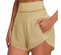 Women's Shorts High-Waisted with Elastic Waistband Stretch Shorts Gym Sport Athletic Jogging Lounge Sweat Trousers Tracksuit Bottoms Sweat Pants for Women Solid Color Athletic Leggings Beige