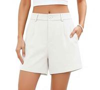 Womens Shorts Knee Length Bermuda Shorts with Pockets Elastic High Waisted Wide Leg Summer Pants Casual Business Office Golf Smart Suits Dress Pants Plus Size Summer Clothes White
