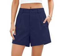 Womens Shorts Knee Length Bermuda Shorts with Pockets Womens Clothes Elastic High Waisted Wide Leg Summer Pants Casual Business Office Golf Smart Suits Dress Pants Plus Size Summer Clothes Navy