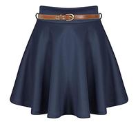 Womens Shorts Tennis Skirt Women's Skirts For Women UK Mini Skirt Belt Skater Skirt Ladies Elasticated Waist A-Line Short skirt Stretchable Summer Skirts Navy 8-10