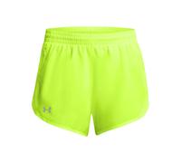 Under Armour Women's Fly by 3in Shorts, Lightweight and Comfortable Women's Gym Wear, Ladies' Sports Shorts with Ventilation Panels and Zip Pocket,High Vis Yellow/High Vis Yellow/Reflective,SM