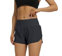 Womens Shorts with Pockets,Quick Dry Wide Elastic Waisted Tummy Control Running Gym Shorts,Summer Casual Lounge Pants with Liner,Workout Jogging Athletic Workout Gym Wear,Yoga Sports Bottoms Black