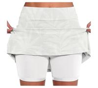Women's Shorts with Trousers Sports Skirt High Waist Tennis Skort with 2 Pockets and Side Slit Summer Skirt Mini Skirt Running Skirts Trouser Skirt Hiking Running Camp Shorts Underwear, Light grey