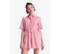 Roxy Real Tomorrow Stripe - Women Red Collared Short Jumpsuit