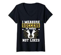 Womens Shot Put Shot Putter I Measure Success in Meters Not Likes V-Neck T-Shirt