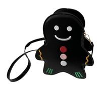 Women's Shoulder Bag - Small Handbag in a Gingerbread Man | Waterproof Shoulder Bags for Women, Small Shoulder Bag, Small Gingerbread Man Handbag, Women's Handbag, Bag, black, Siehe Beschreibung