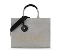 Women's Shoulder Bag with Leather Details - female - Versace - Shopping Bags - Gray - ONE SIZE - Bags ONE SIZE