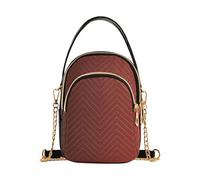 Women's Shoulder Handbag Quilted Phone Purse Chain Strap Handbag Printed Zipper Satchel Crossbody Tote Black Red Gradient