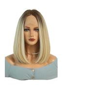 Women's shoulder-length wig 15 inches hand-woven T-shaped lace wig suitable for daily work family gatherings Christmas etc. B,39CM