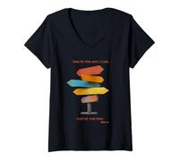 Womens Show Me Your Ways, O Lord; Teach Me Your Paths. V-Neck T-Shirt