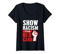 Womens Show Racism the Red Card Support Anti-Racism Campaign V-Neck T-Shirt