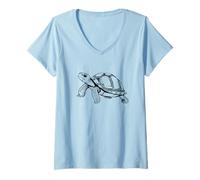 Womens Show Your True Love for the Gentle Sulcata Tortoise V-Neck T-Shirt