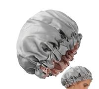 Womens Shower Caps 2-Layer Elastic Waterproof Hair Bonnet