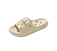 Womens Shower Shoes Lightweight Bathroom Slippers with Drain Holes Khaki
