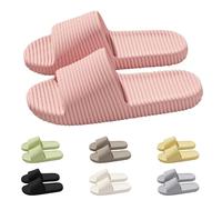 Womens Shower Slippers Bathroom Slider Slip-Resistant Beach Slides Flat Bottom House Slippers Soft Silent Slipper Lightweight Comfortable Slider Classic Stylish Pool Slides Pink