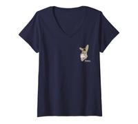 Womens Shrek Donkey Face Small Pocket Logo V-Neck T-Shirt