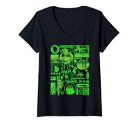 Women's Shrek Green Vibes Only Eco Collage V-Neck T-Shirt