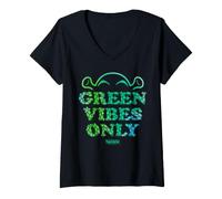 Women's Shrek Green Vibes Only Nature V-Neck T-Shirt