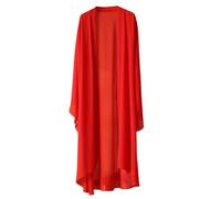 Women's Shrugs,Long Chiffon Cardigans Long Sleeve Open Front Thin Summer Lightweight Sheer Shawl Bolero Shrug Loose Kaftan Boho Roomy Kimono Beach Bikini Cover Up Dresses Red M