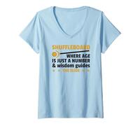 Womens Shuffleboard Age is Just a Number Wisdom Slide V-Neck T-Shirt