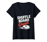 Womens Shuffleboard Queen Cute Women's V-Neck T-Shirt