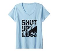 Women's Shut Up Legs Mountain Biker Uphill Climb Cycling V-Neck T-Shirt