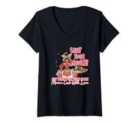 Womens Shut Your Mouth Eat What's On Plate Mama V-Neck T-Shirt