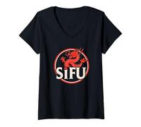 Womens Si Fu V-Neck T-Shirt