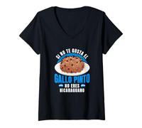 Womens Si No Te Gusta Gallo Pinto No Eres Nicaraguano Pride V-Neck T-Shirt