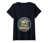 Women's Siberian Dad Like A Regular Dad But Cooler Cat Dad V-Neck T-Shirt