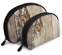 Womens Siberian Tiger Eye Looking Travel Cosmetic Bags Waterproof 2PC Makeup Clutch Pouch Cosmetic and Toiletries Organizer Bag Portable Travel Toiletry Pouch Girls
