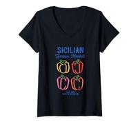 Womens Sicilian Garden Market Picked Fresh V-Neck T-Shirt
