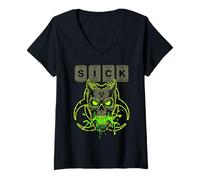 Women's Sick Periodic Table Dark Chemistry Skull Science Humor V-Neck T-Shirt