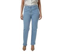 Womens Side Elastic Waist Jeans Ladies Straight Leg Regular Fit Denim - Soft Stretch Fabric for All-Day Comfort (UK, Numeric, 10, Regular, Regular, Light Stone Wash)