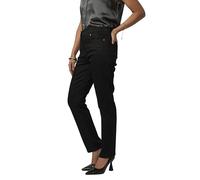 Womens Side Elastic Waist Jeans Ladies Straight Leg Regular Fit Denim - Soft Stretch Fabric for All-Day Comfort (UK, Numeric, 12, Regular, Regular, Black)