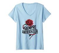 Women's Siempre Antifascista V-Neck T-Shirt